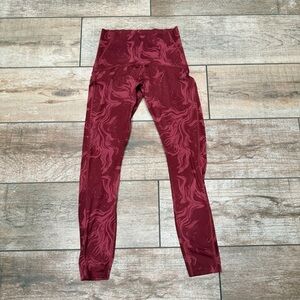 Gymshark | Burgundy Print Leggings Butt Scrunch